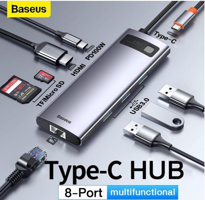 baseus metal gleam 8 in 1 hub baseus metal gleam 8 in 1 hub