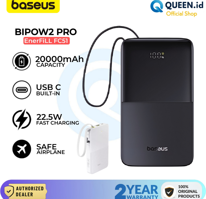 baseus enerfill fc51 bipow 2 pro 22.5w 20000mah (white) baseus enerfill fc51 bipow 2 pro 22.5w 20000mah (white)